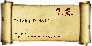 Teleky Rudolf névjegykártya